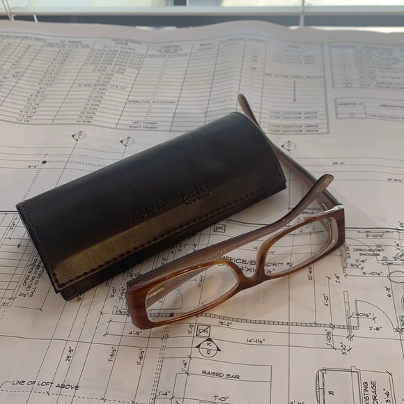 Vintage Anne Klein Eyeglasses‎ and Case - Picture 1 of 8
